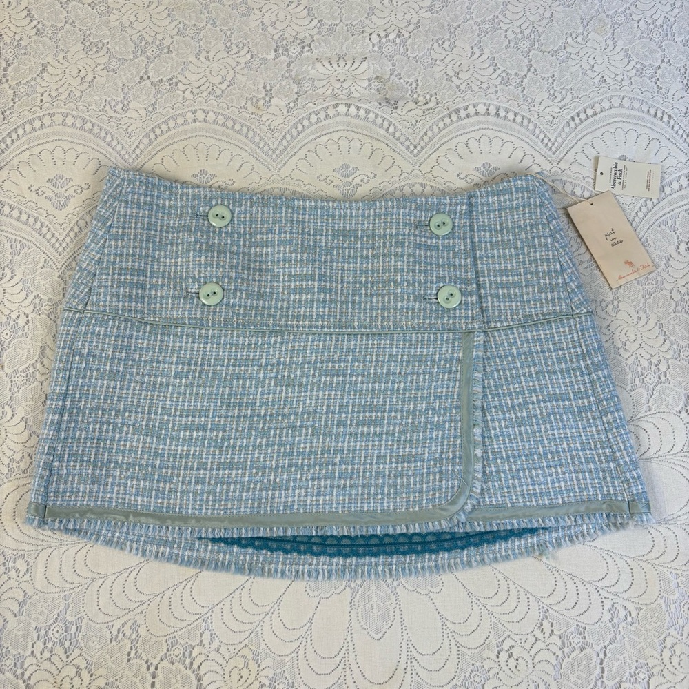 Abercrombie & Fitch Blue Tweed Mini Skirt
